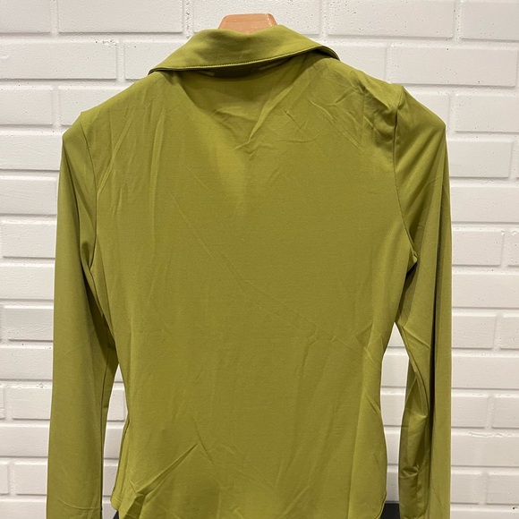 Crescent Chartreuse Button-Down Women's Shirt - Picture 7 of 7
